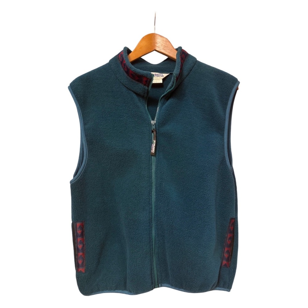 Campmor Polartec Fleece Vest Dark Teal Southwest Trim